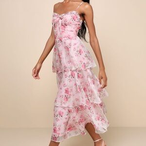 Lulu's Pink Midi Dress